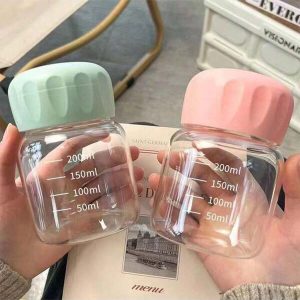 1pc Mini Glass Water Cup, Small Coffee Milk Cup, Portable & Trendy  Cute Cup Multicolor